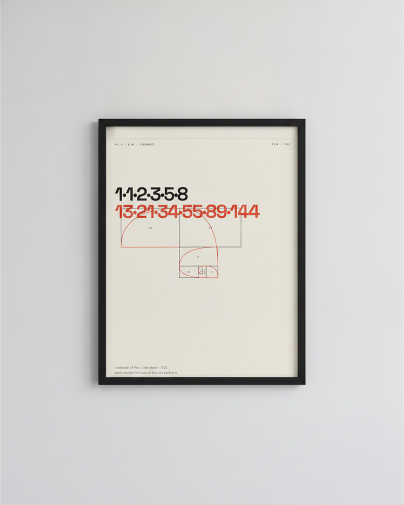Fibonacci Sequence Math Wall Art Print