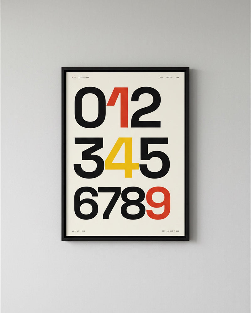 Typographic Numerals Minimalist Poster