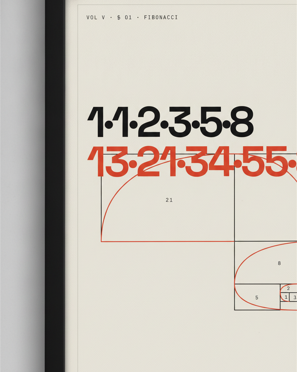 Fibonacci Sequence Math Wall Art Print
