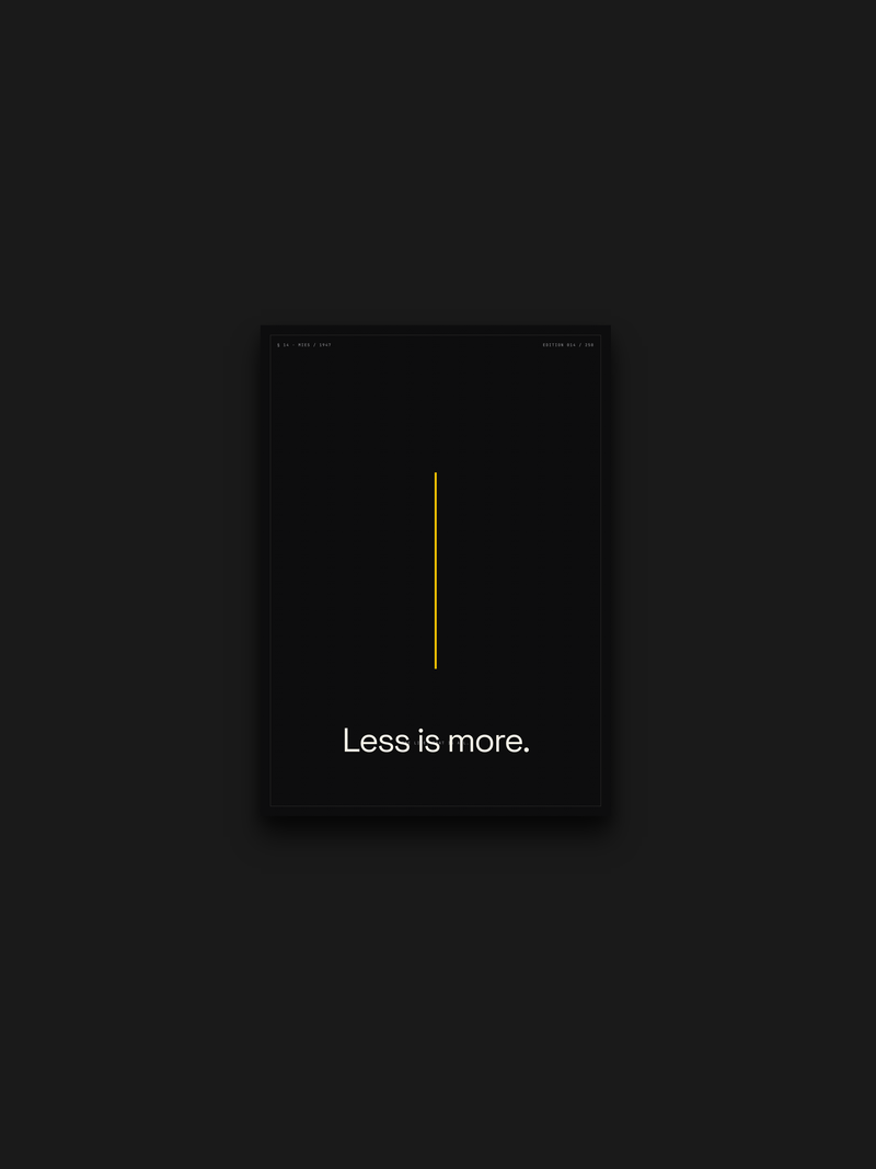 Less Is More