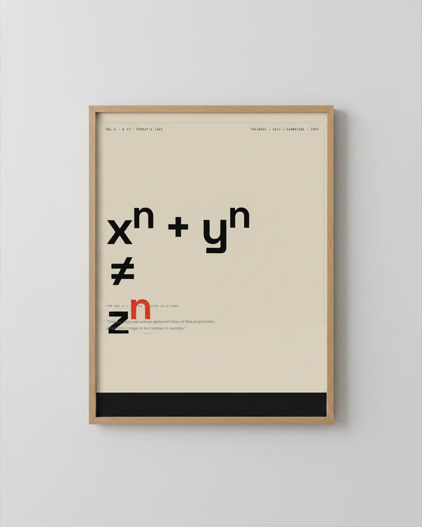Fermat's Last Theorem Math Print