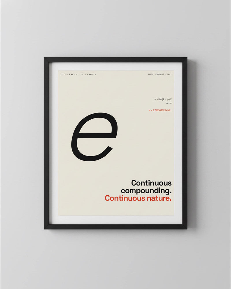 Euler's Number e Math Wall Art