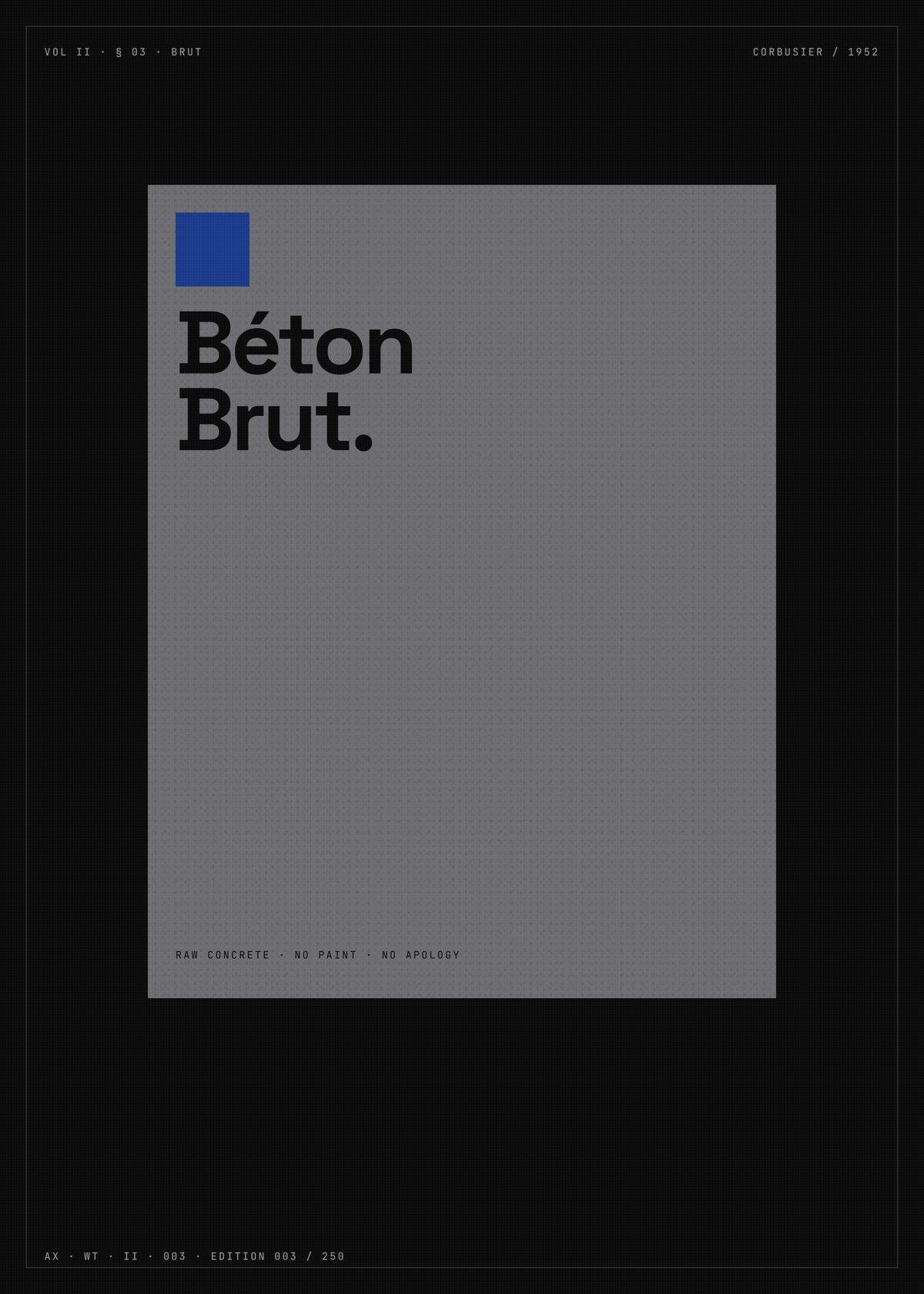 Béton Brut Architecture Poster — Raw Concrete Brutalist Wall Art, Corbusier Inspired Minimalist Print — construction blueprint