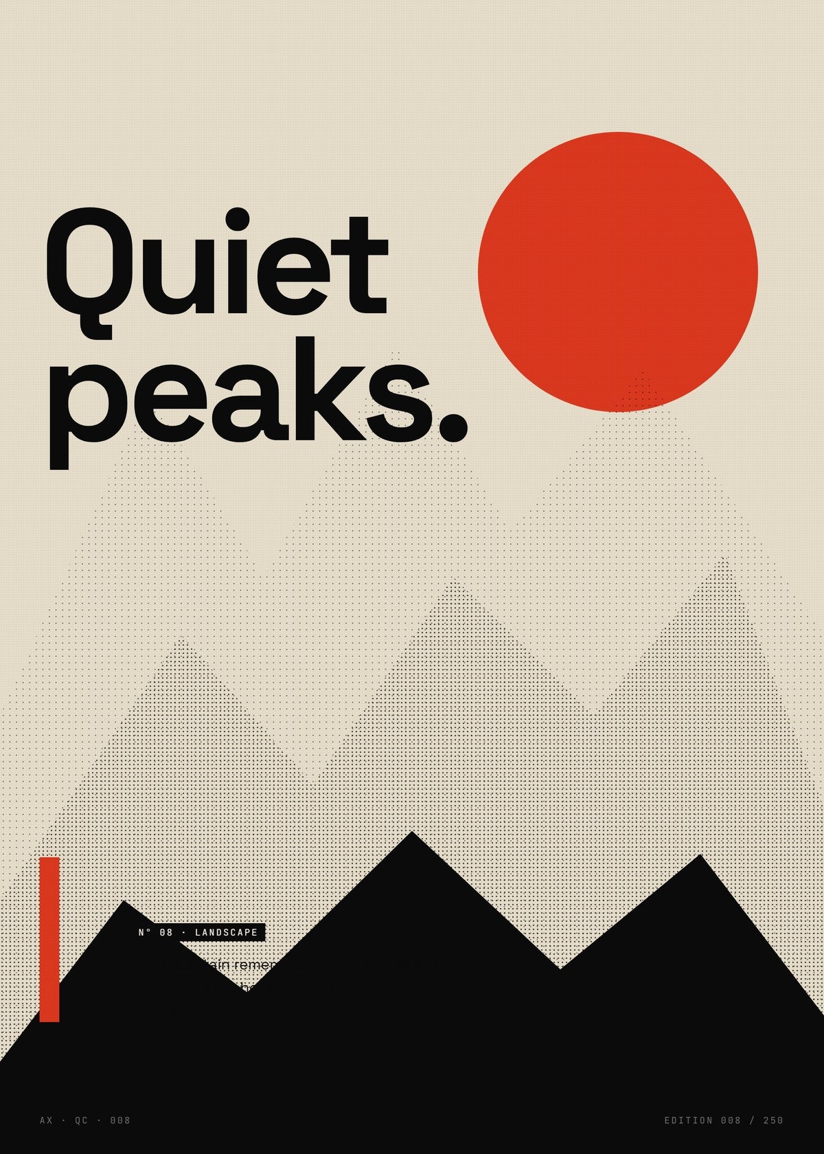 Minimalist Mountain Poster — Monochrome Line Art Print, Nature Wall Art, Modern Home Office Decor Gift — construction blueprint