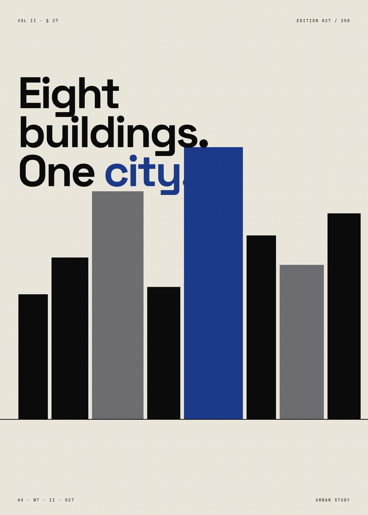 Brutalist Skyline Architecture Print — Monochrome City Wall Art, Modernist Concrete Poster, Architect Gift — construction blueprint
