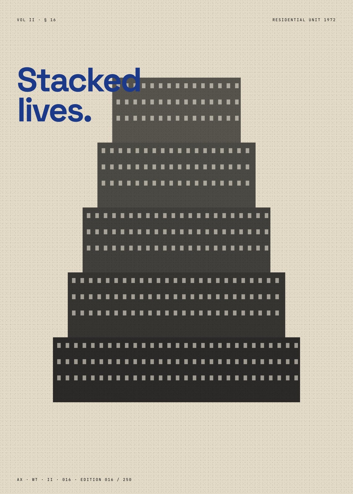 Brutalist Tower Block Print — Social Housing Architecture Wall Art, Monochrome Concrete Modernist Poster — construction blueprint