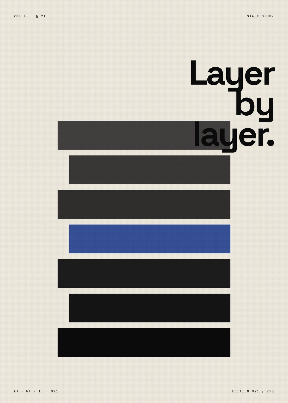 Brutalist Stack Architecture Print — construction blueprint