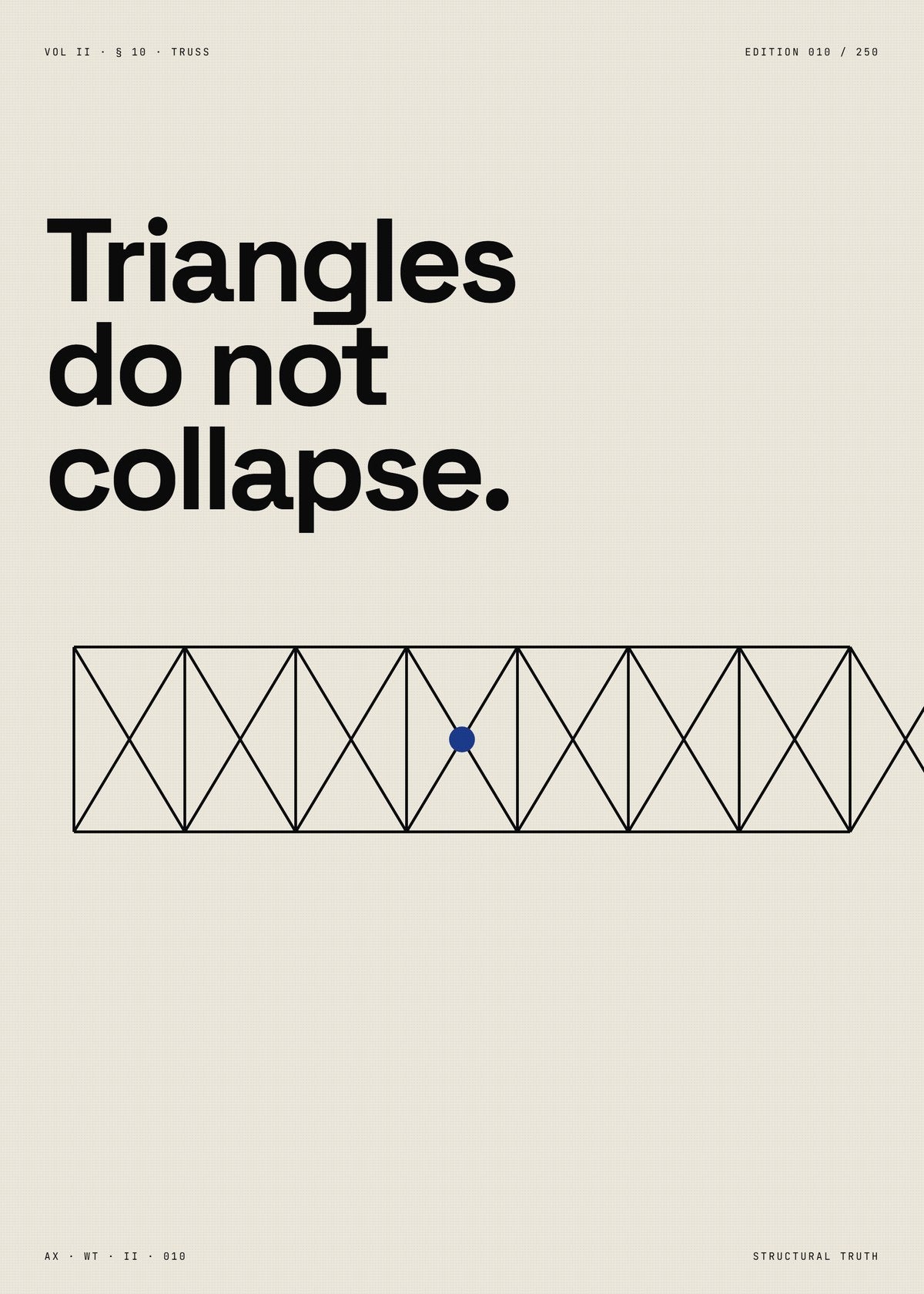 Structural Truss Architecture Print — construction blueprint